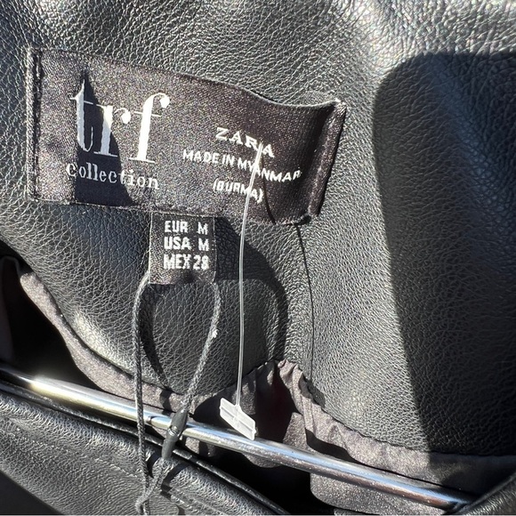 Zara Faux Leather Biker Jacket NWT Size Medium - Picture 9 of 10